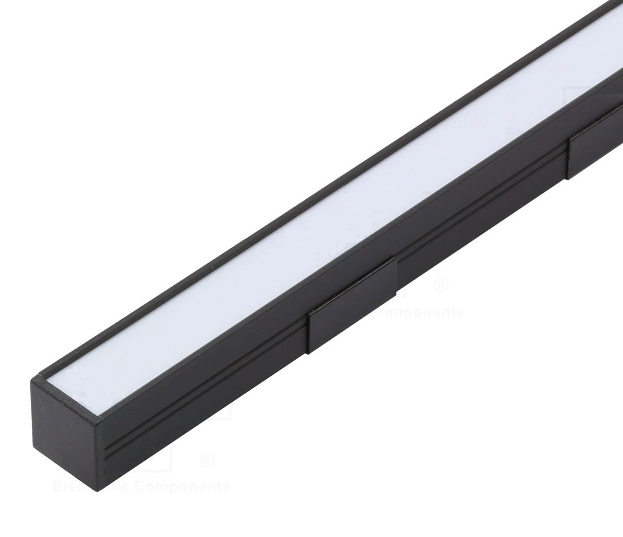 LED profiel - zwart - melk witte afdekplaat - 18 x 18 mm LED profiel - zwart - melk witte afdekplaat - 18 x 18 mm